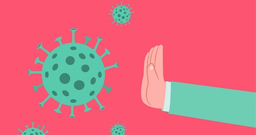 Concept of Corona virus prevention.Vector flat illustration.